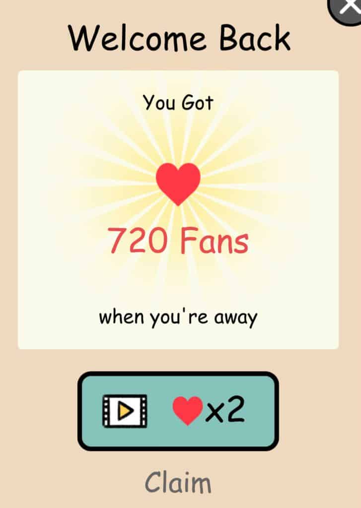 You got 720 fans.