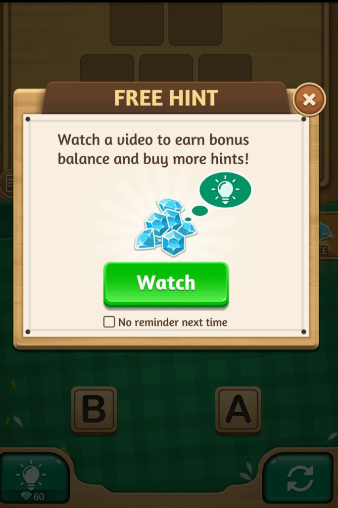 You can watch videos ads for extra diamonds in Word Link.