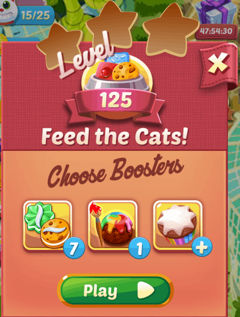 The start of a new level in Cookie Cats.