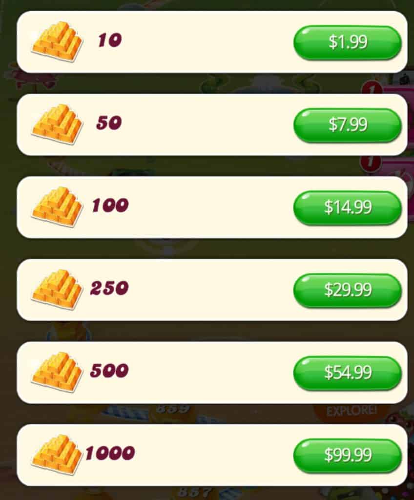 The Candy Crush Saga store. You can buy gold bars.