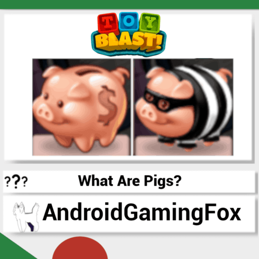 Normal and a stripped Toy Blast pigs.