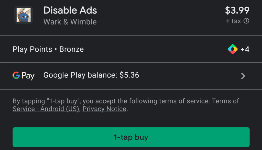 It costs about $5 (USD) to remove ads.