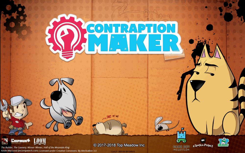 The Contraption Maker loading screen.