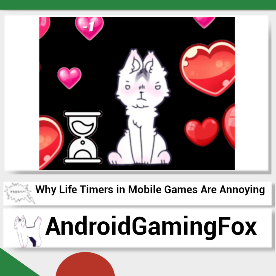 Angry AndroidGamingFox and red hearts.