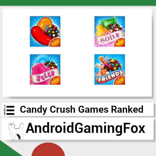 The Candy Crush Games Ranked post featured image. The app icons of all current Candy Crush games are shown.