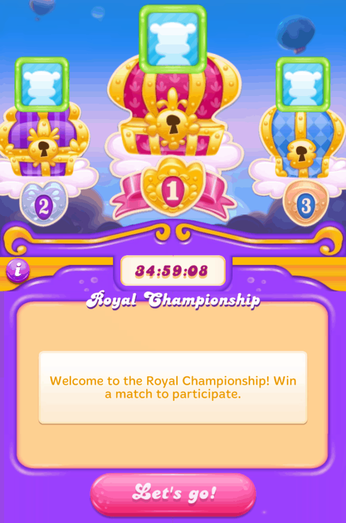 The Candy Crush Jelly Saga Royal Championship screen.