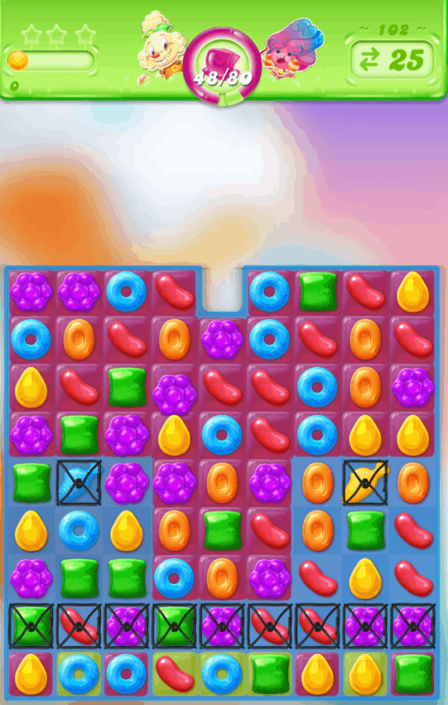 A Candy Crush Jelly Saga VS level. I am playing agasint the Jelly Queen.
