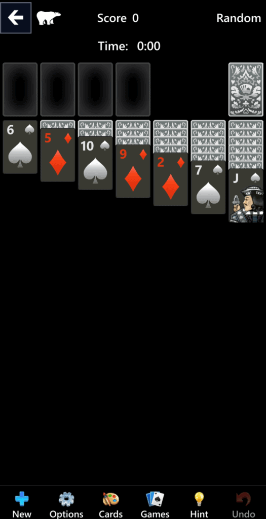 Klondike Solitaire in Microsoft Solitaire Collection.