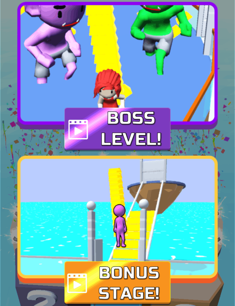 There is a boss level and a bonus stage.