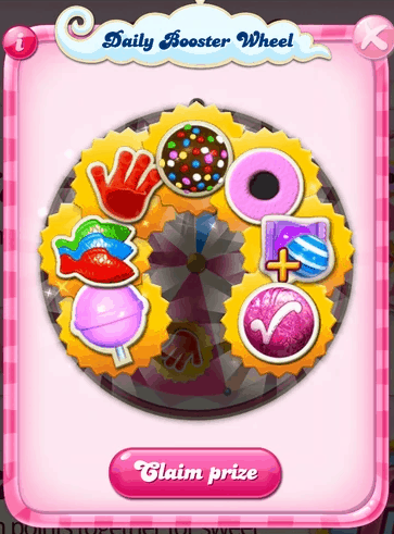 One of every Candy Crush Saga booster wheel reward is visbile.