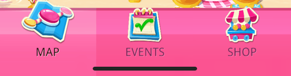On the map screen near the bottom there are three buttons. MAP, EVENTS, and SHOP.