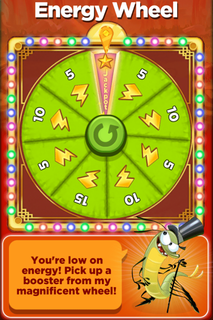 You can get extra enegry from wheel spins.
