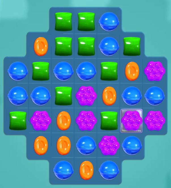 A jelly in Candy Crush Saga that can be cleared with a single match.