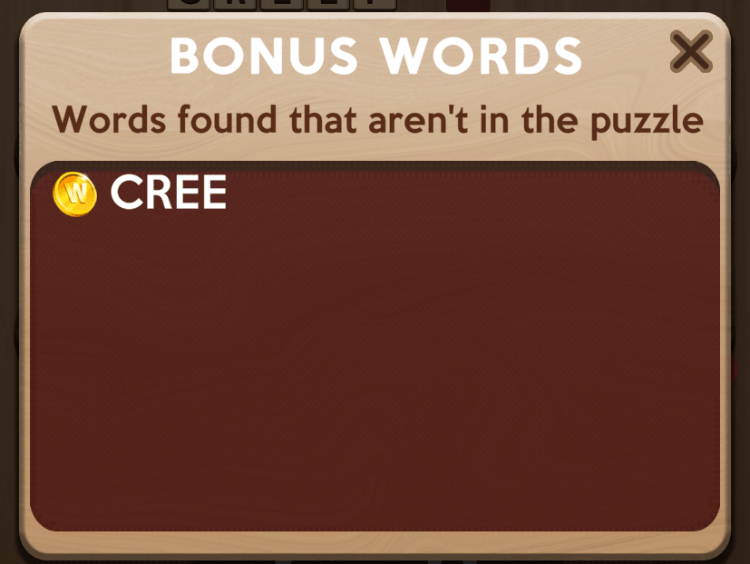 You can find bonus words.