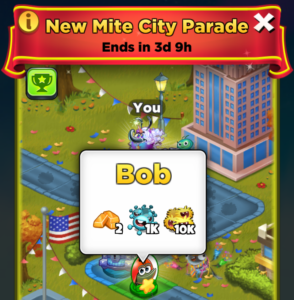 You get 2 gold when you reach Bob in a Best Fiends board game event.