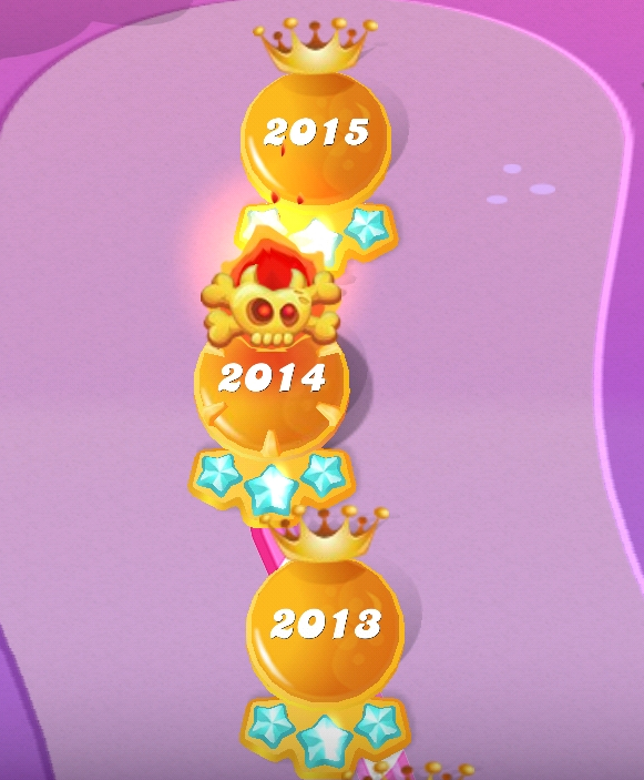 Legendary levels in Candy Crush Saga have icons that are skulls and crossbones on fire.
