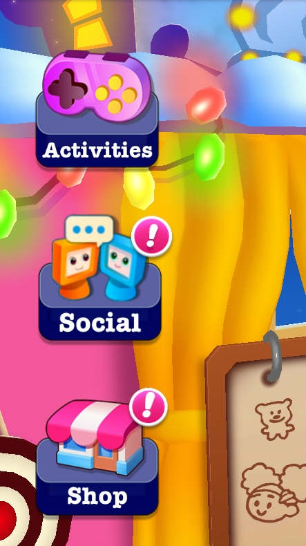 The activities option is near the top of the screen.